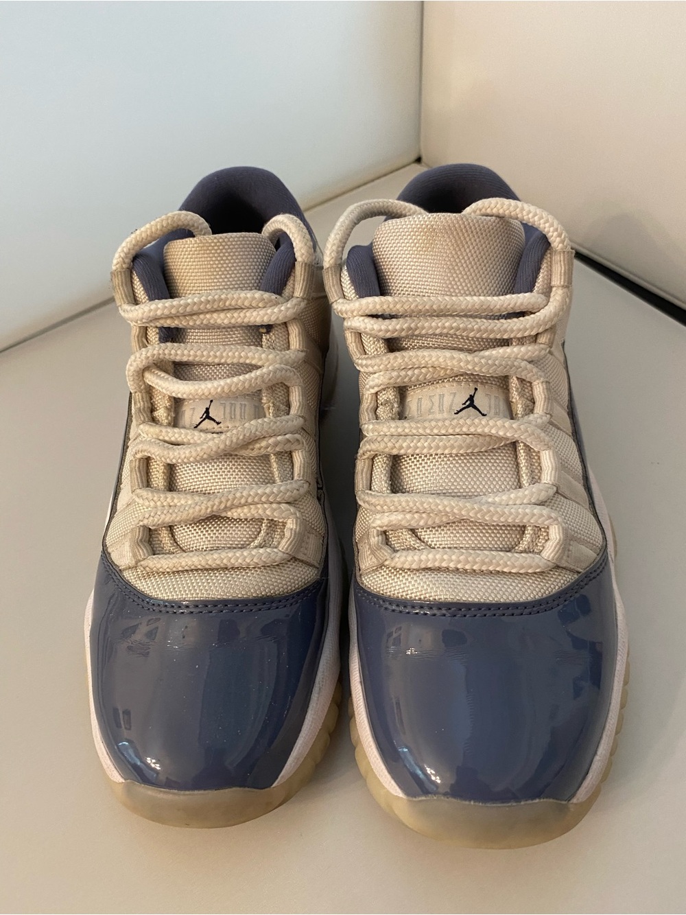 Nike Air Jordan 11 Low Retro Low “Diffused Blue” Patent Leather Athletic Shoes